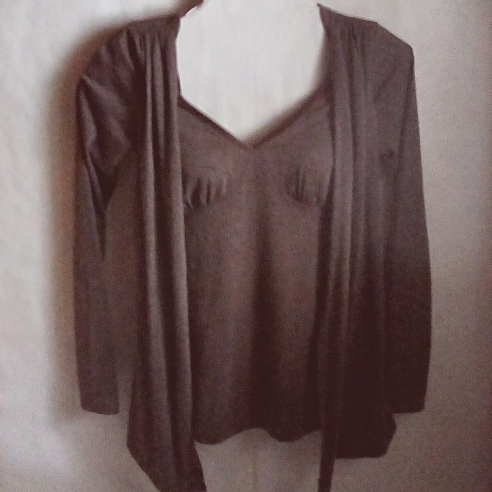 Women's Fashion Top Size 5, Slate Brown NWOT
